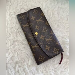 Louis Vuitton Brown Monogram Long Wallet with Gold Snap